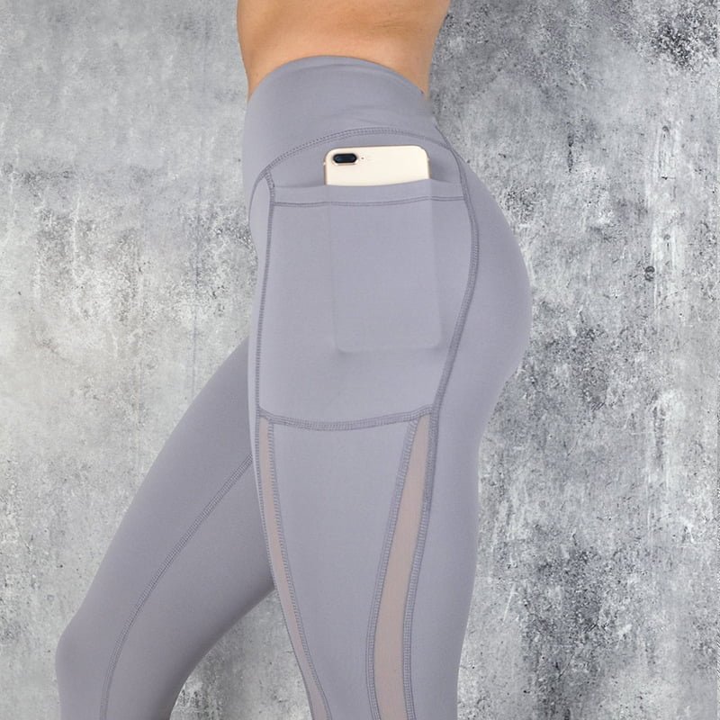 Leggings Femme Taille Haute Avec Poches - 92% Polyester, 8% élasthanne - Pour Sport, Yoga, Tenue Quotidienne