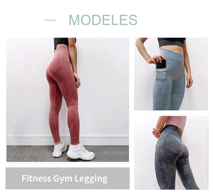 Pantalon de Yoga sans couture pour femmes, Leggings taille haute avec poche, collants longs, sport athlétique, levage des fesses, pantalon d'entraînement, de course