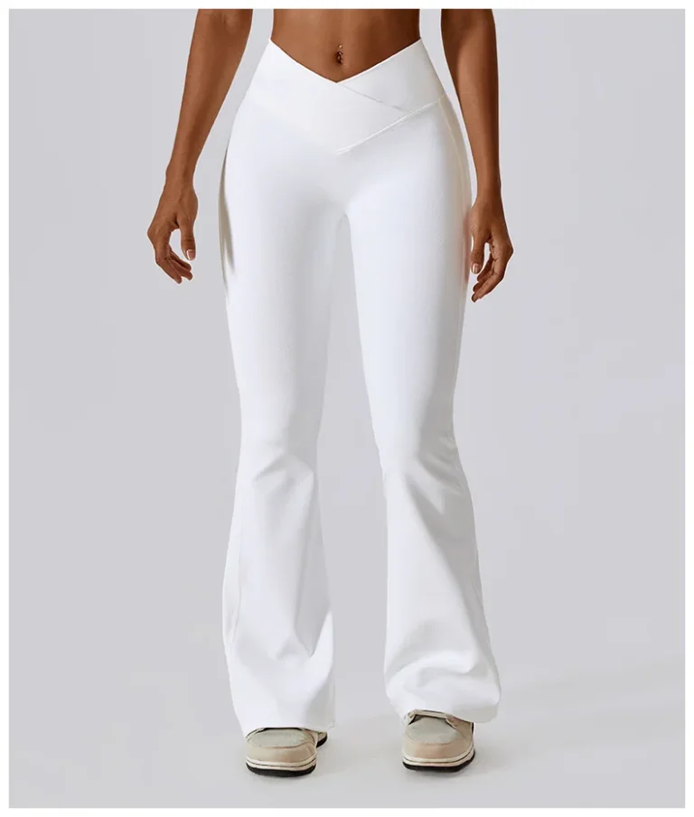 legging blanc évasé