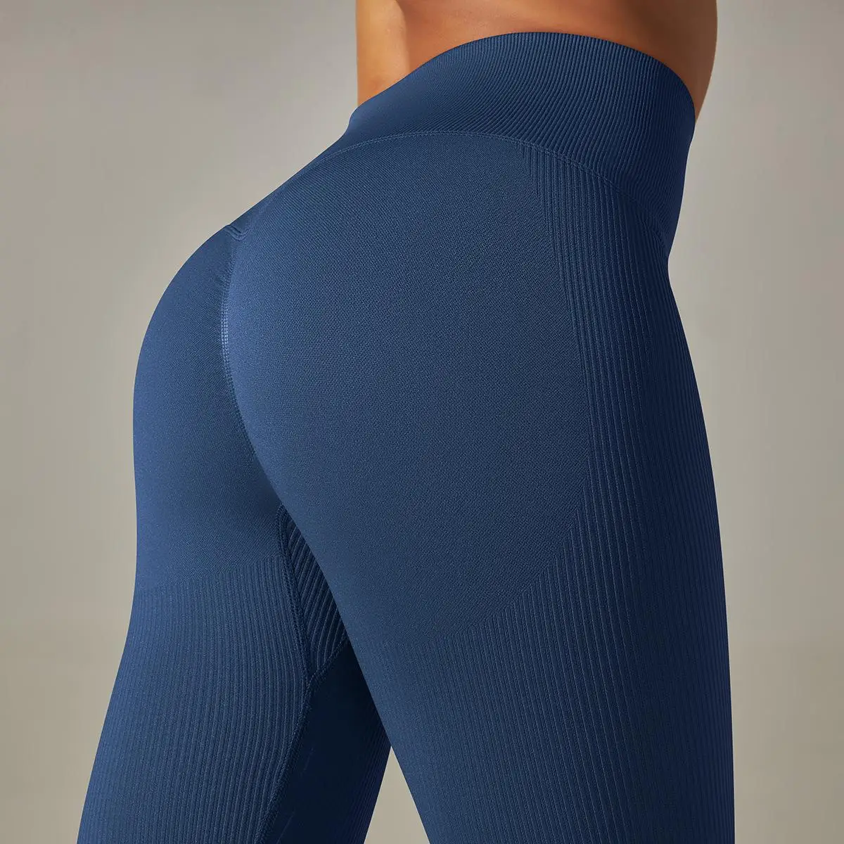 Leggings Femme Côtelés Taille Haute - Contrôle Ventre, élastique - Pour Gym, Yoga, Running - Taille S à XL