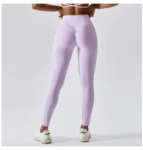 Legging Plissé Effet Push-up avec Poche Latérale bleu