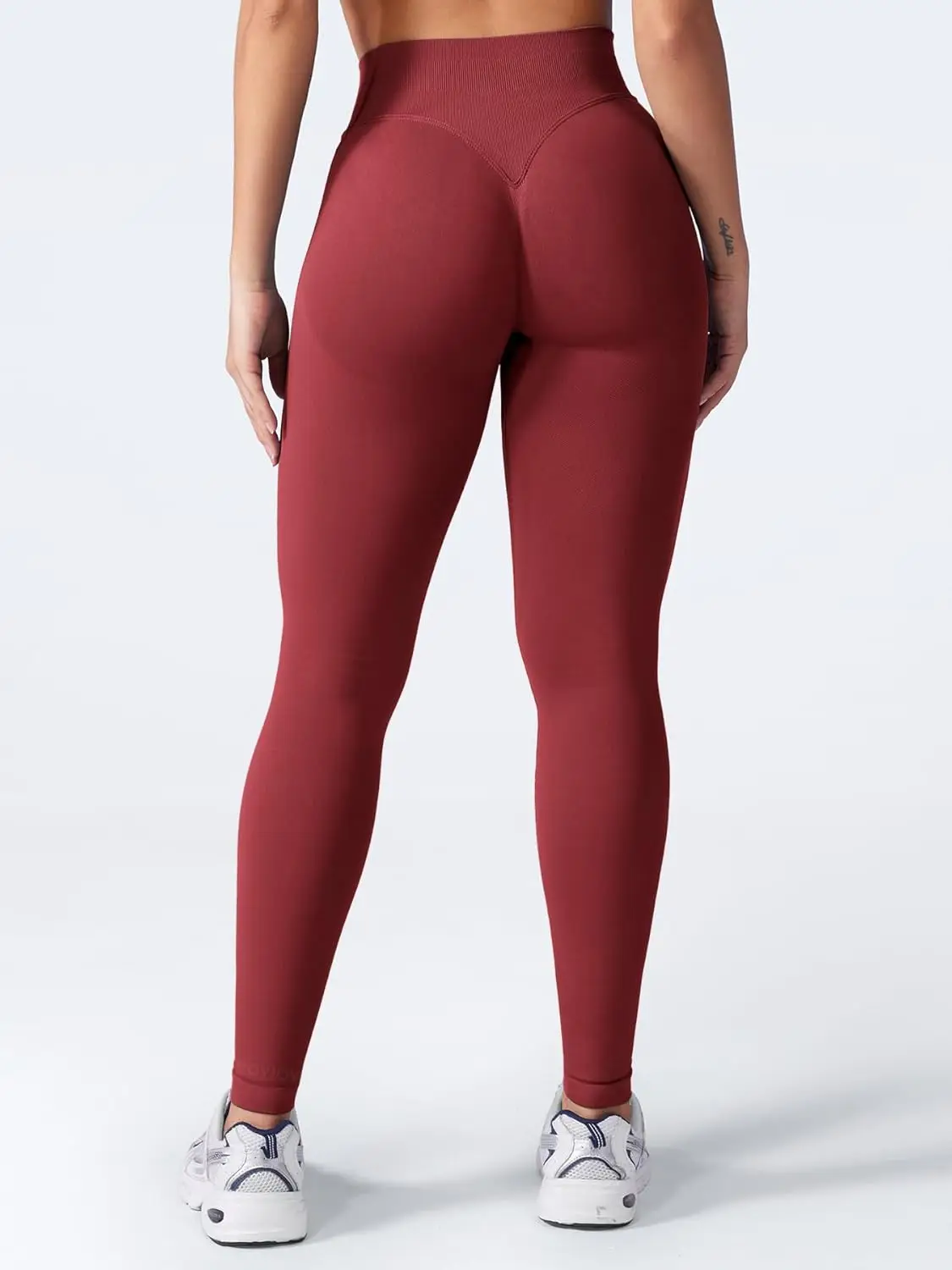 Legging Push Up Scrunch taille haute Seamless bordeau