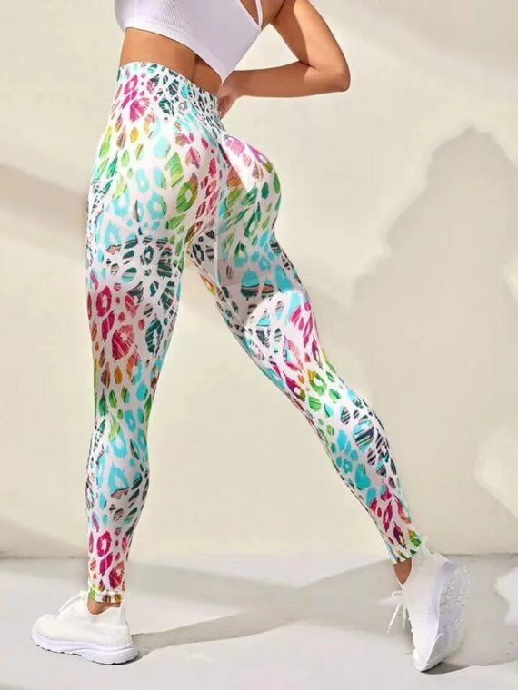 Legging fitness imprimé taille haute femme