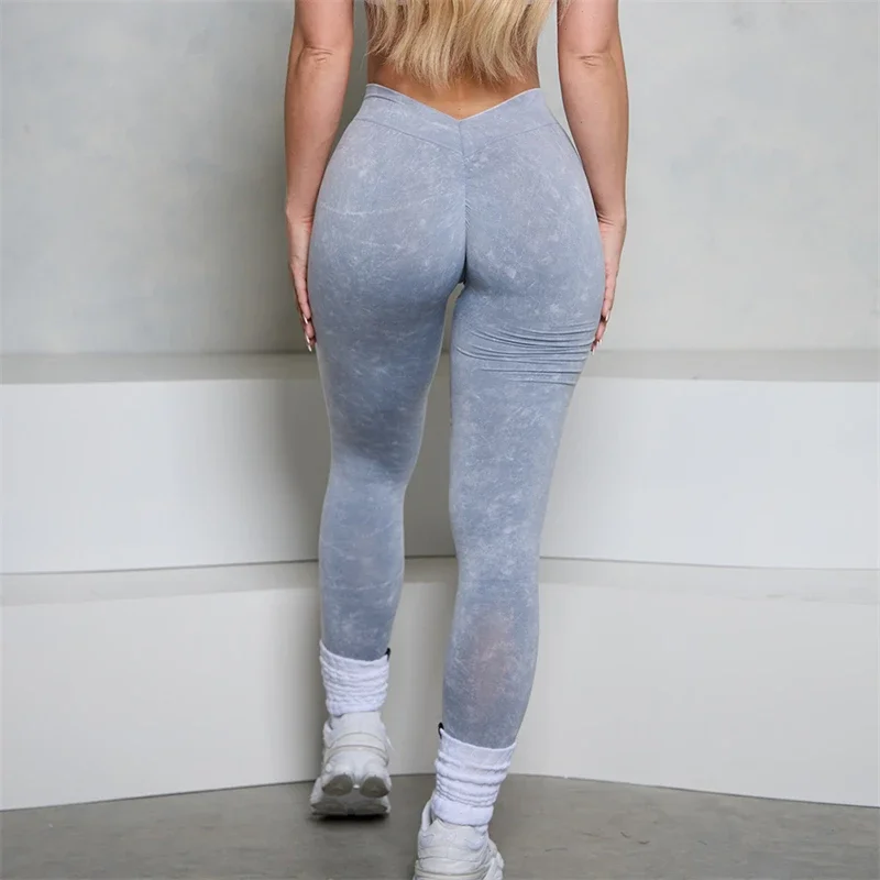 Legging Sport Taille Haute en V gris