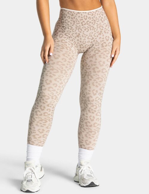 Legging sans couture imprimé léopard, effet push-up