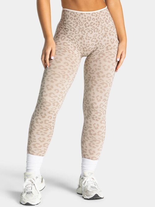Legging sans couture imprimé léopard, effet push-up